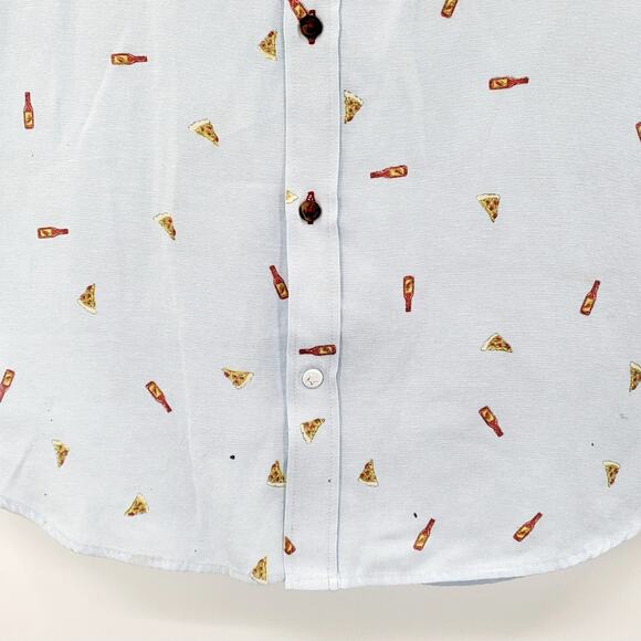 Sovereign Codes Los Angeles Light Blue Pizza & Sauce Button-Up Men's Shirt Sz M - Picture 5 of 9
